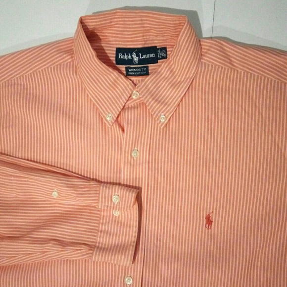 Ralph Lauren Yarmouth 16.5 36/37 Orange Shirt - Picture 2 of 8